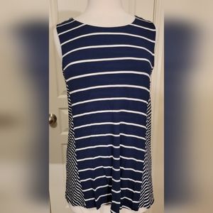 Westport striped sleeveless top with lace up back